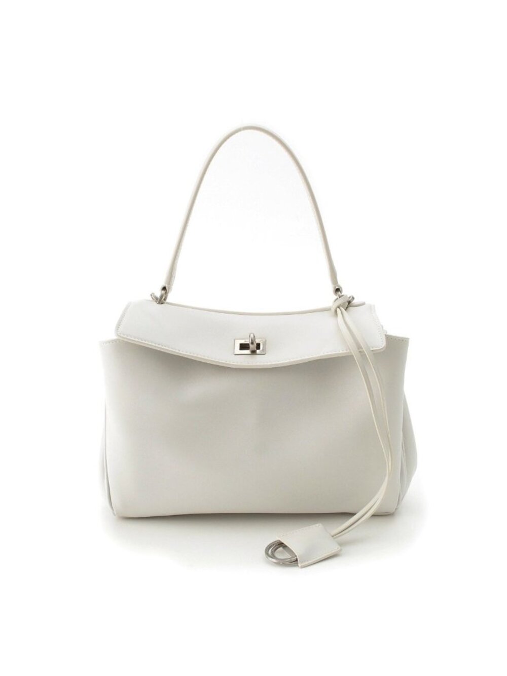 Balenciaga Rodeo Small Leather 2-Way Handbag White